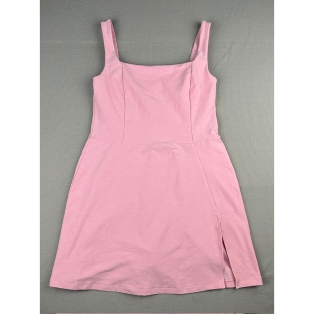 Beyond Yoga Womens Pink Active Dress Square Neck Built-in Shorts Small
